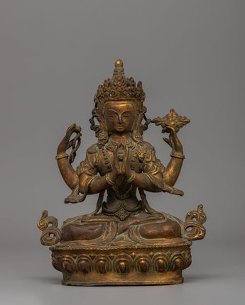 four-armed-chenrezig-deity-statue
