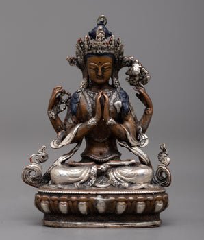 Chenrezig Oxidized Copper Statue