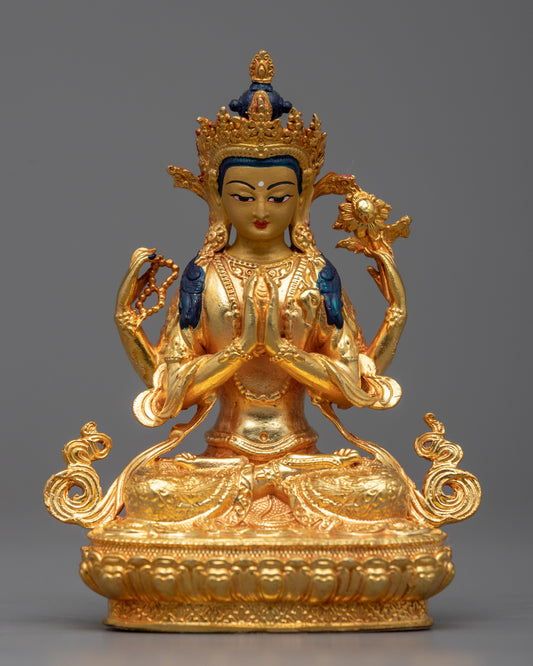 Bodhisattva Four -Armed Chenrezig Statue