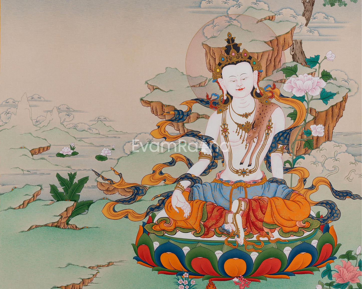 Chenresig with Amitabha Thangka, Exclusive Art