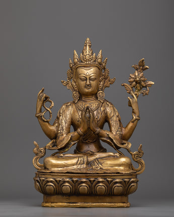Brass Chenresig Statue