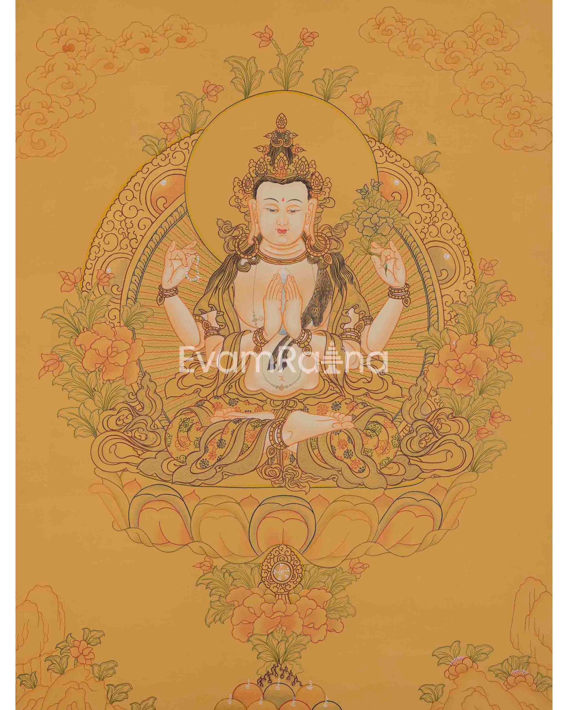 Avalokiteshvara Chengrezig Thangka