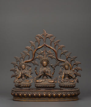 chenrezig-green-tara-and-white-tara-in-throne