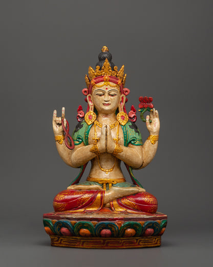 Handmade Tibetan Chenrezig Statue