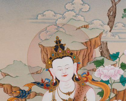 Chenresig with Amitabha Thangka, Exclusive Art