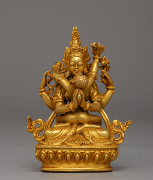 Chenrezig with Consort Statue 