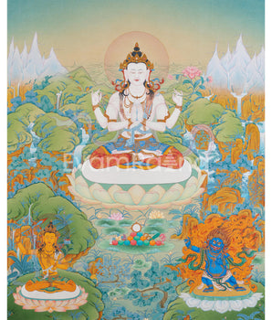 four-armed-chenresig-thangka-print