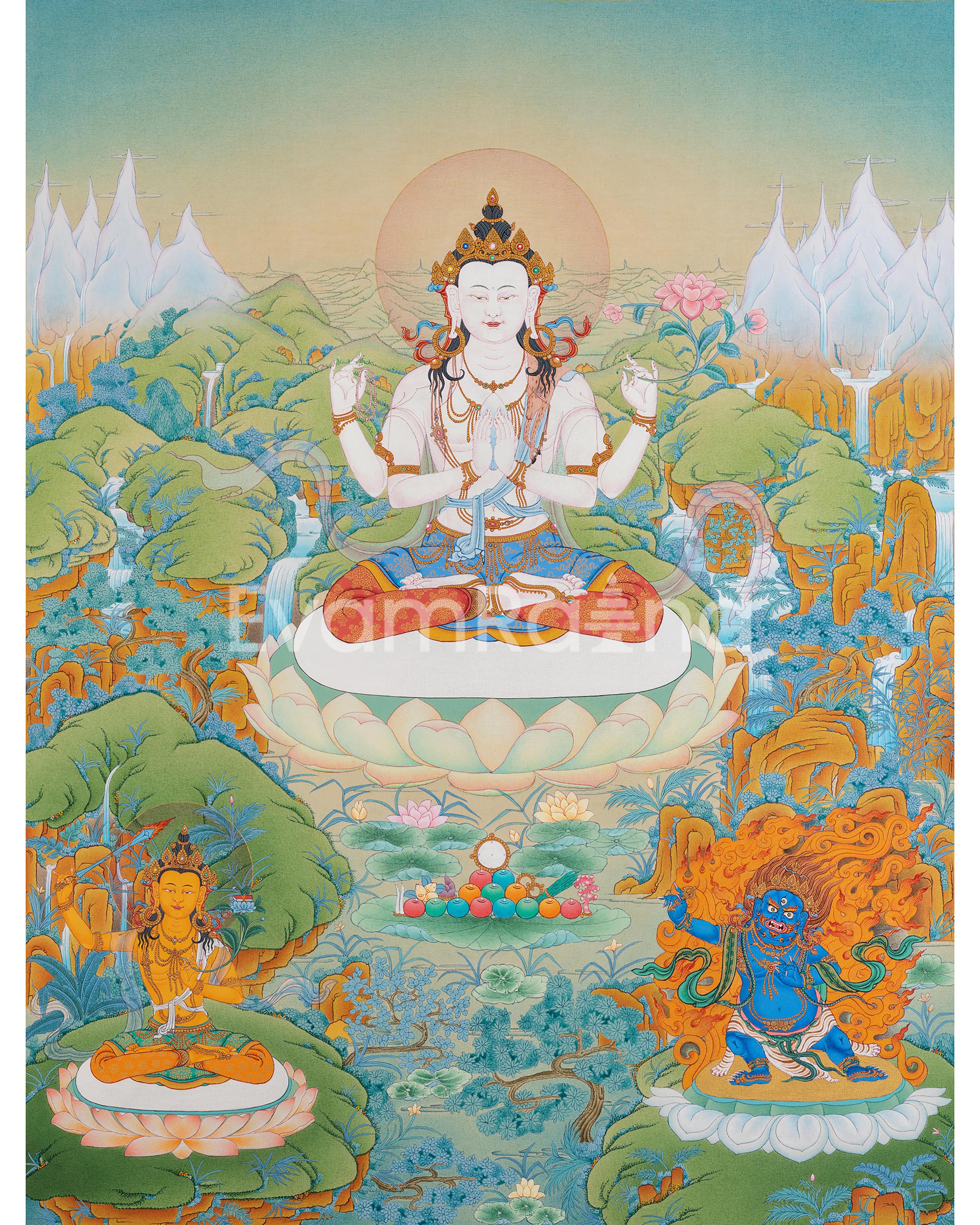four-armed-chenresig-thangka-print