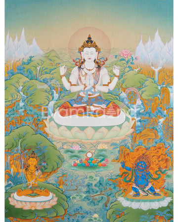 four-armed-chenresig-thangka-print