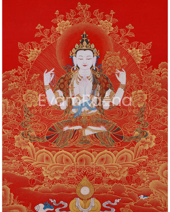 Golden Grace on Red