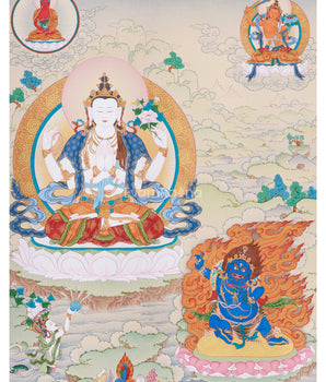 Three Bodhisattvas: Chenrezig, Manjushri, and Vajrapani