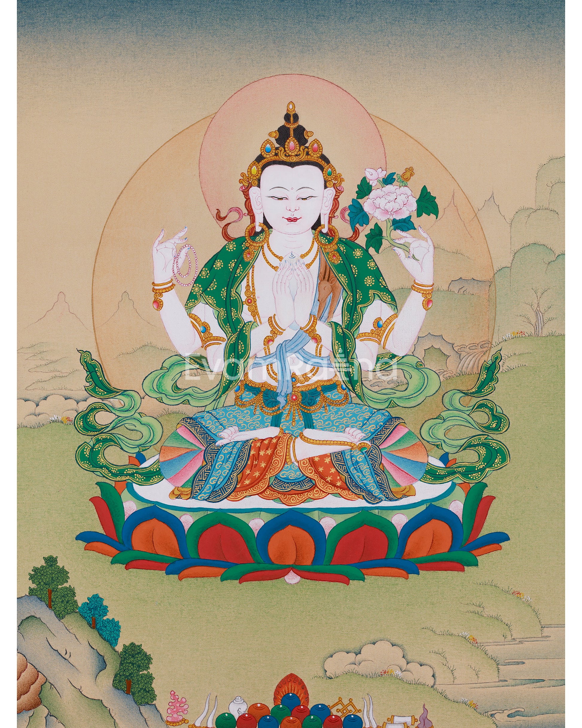 Four Armed Chenrezig, Bodhisattva of Compassion