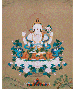 Buddha Chenrezig Thangka