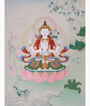 Compassion Buddha, Chenrezig Thangka