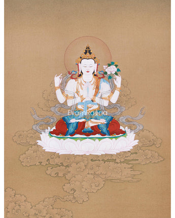 Compassionate Bodhisattva Chenrezig Thangka 