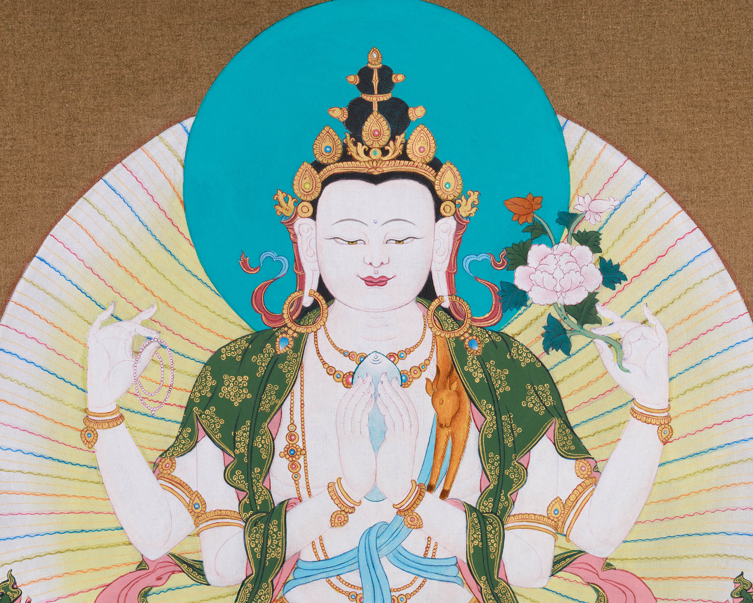 Chenrezig Thangka | Hand-Painted Bodhisattva of Compassion