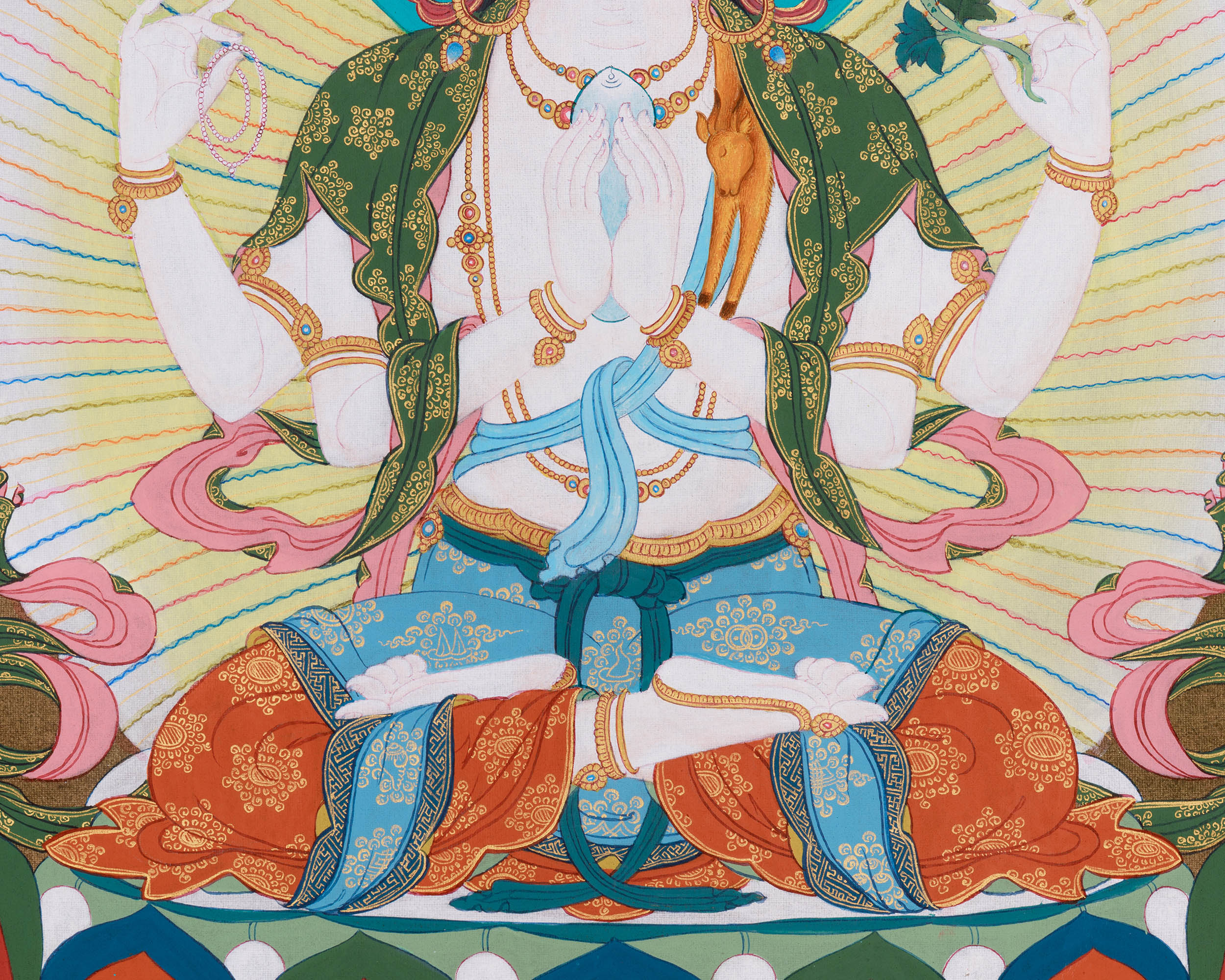 Chenrezig Thangka | Hand-Painted Bodhisattva of Compassion