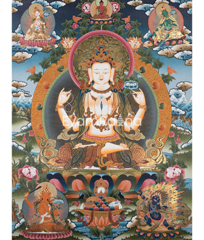 Original Hand painted Chenrezig Avalokiteshvara Thangka