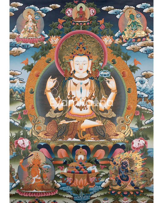 Original Hand painted Chenrezig Avalokiteshvara Thangka