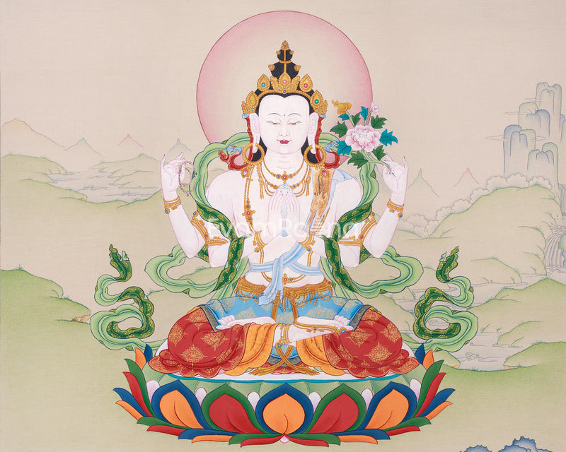 Buddha Avalokiteshvara Thangka Painting