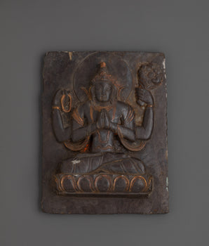 Handcrafted Chenrezig Stone Carving