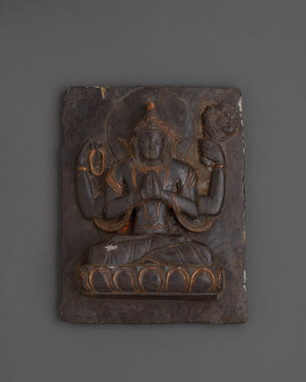 Handcrafted Chenrezig Stone Carving
