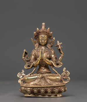 Copper Statue Of Chenrezig