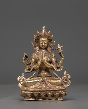 Copper Statue Of Chenrezig