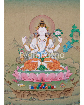 four-armed-chenrezig-thangka