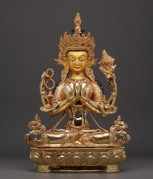 Majestic Buddhist God Chenrezig Statue