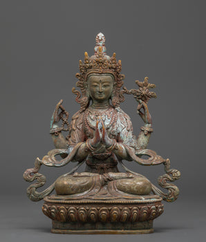 Copper Statue of Bodhisattva Chenrezig