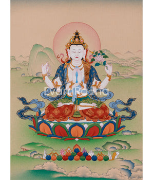 13-Inches Chenrezig Thangka