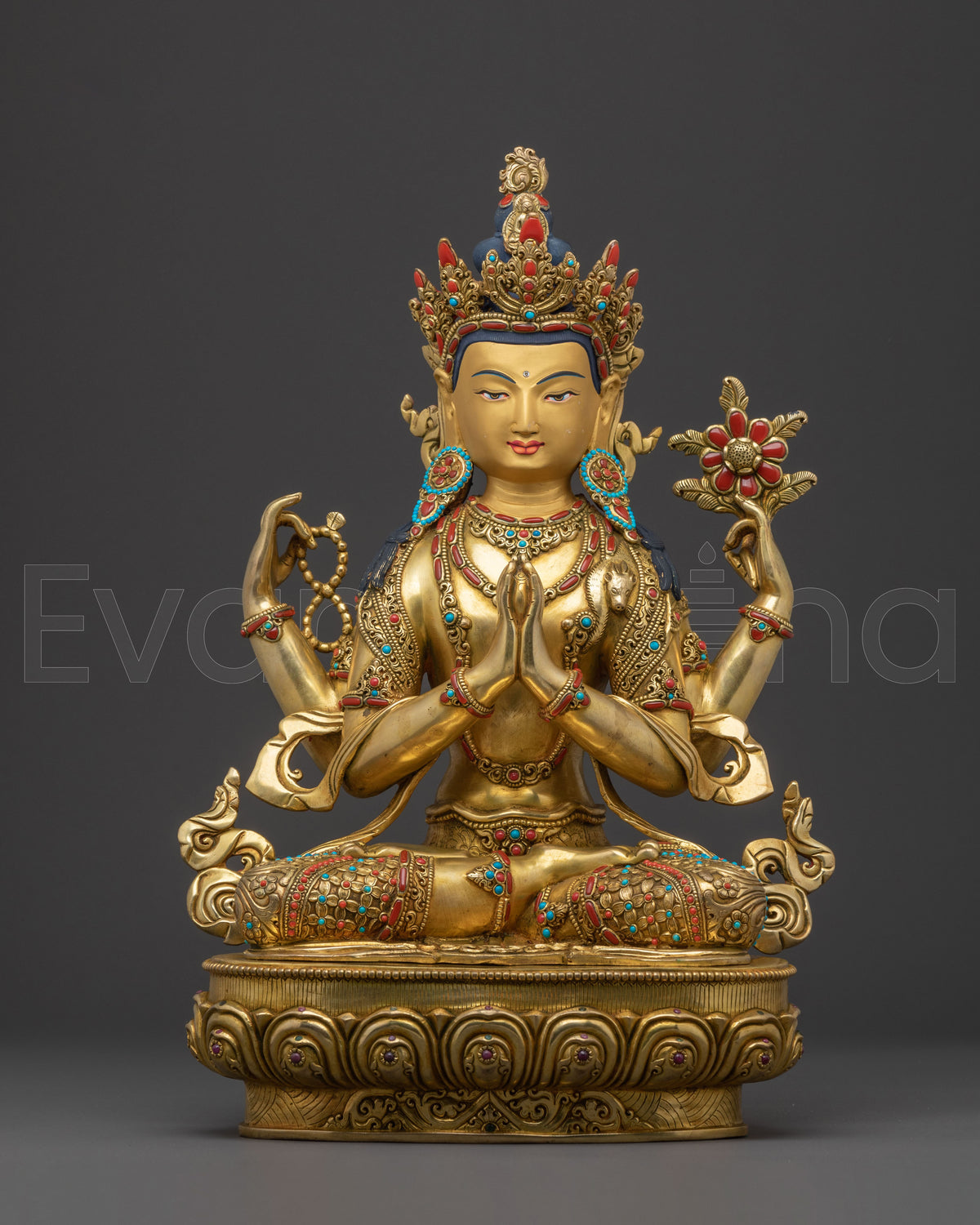 Buddhist Compassion Deity Chenrezig Sculpture