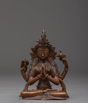 Divine Compassionate Chenrezig Figurine | Deity of Mercy and Wisdom
