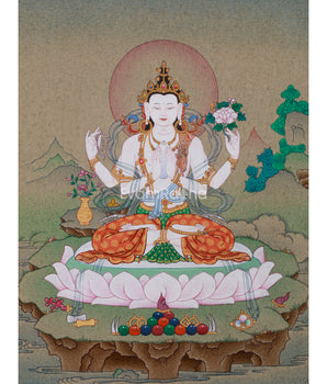 hand-painted-tibetan-chenrezig-thangka
