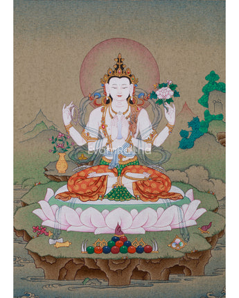hand-painted-tibetan-chenrezig-thangka
