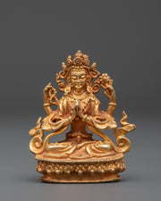 Handmade Gold Plated Chenrezig Statue