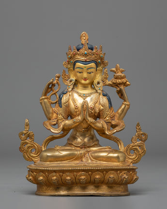Handmade Tibetan Chenrezig Statue