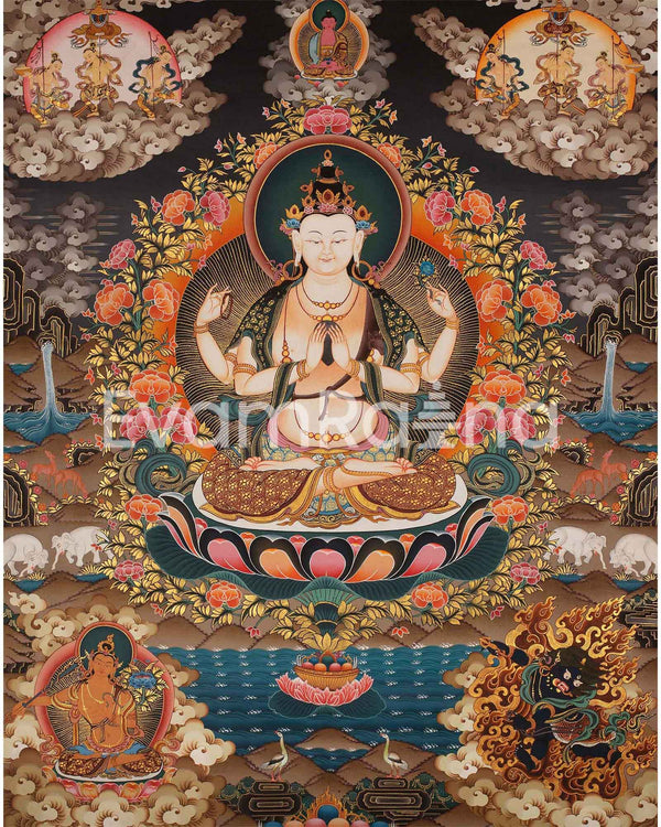 4 Armed Chenrezig Thangka