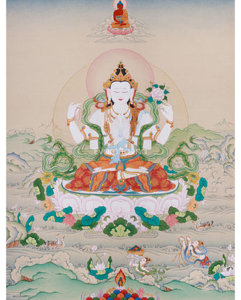 Tibetan Bodhisattva Four Armed Chenrezig