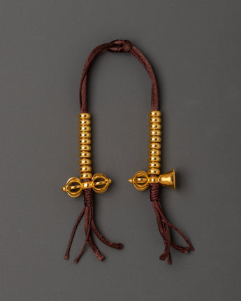 Tibetan Chupsel Ritual Cord with Vajra & Bell