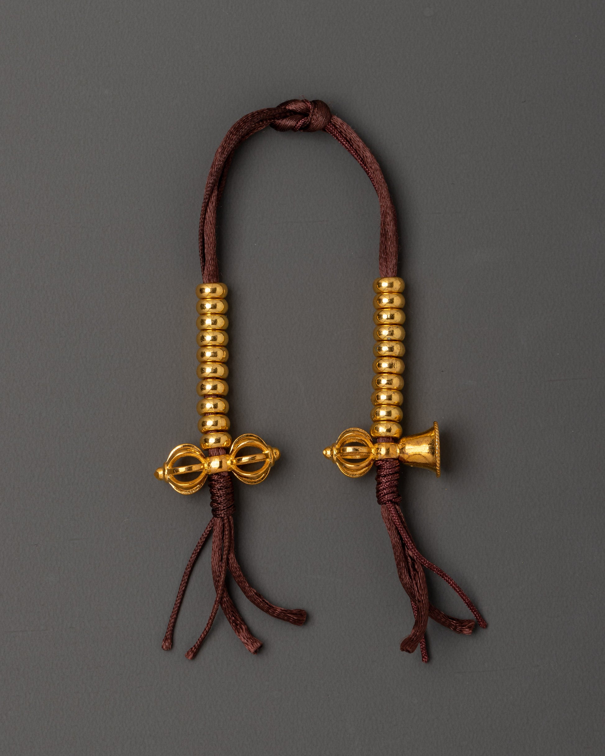 Tibetan Chupsel Ritual Cord with Vajra & Bell