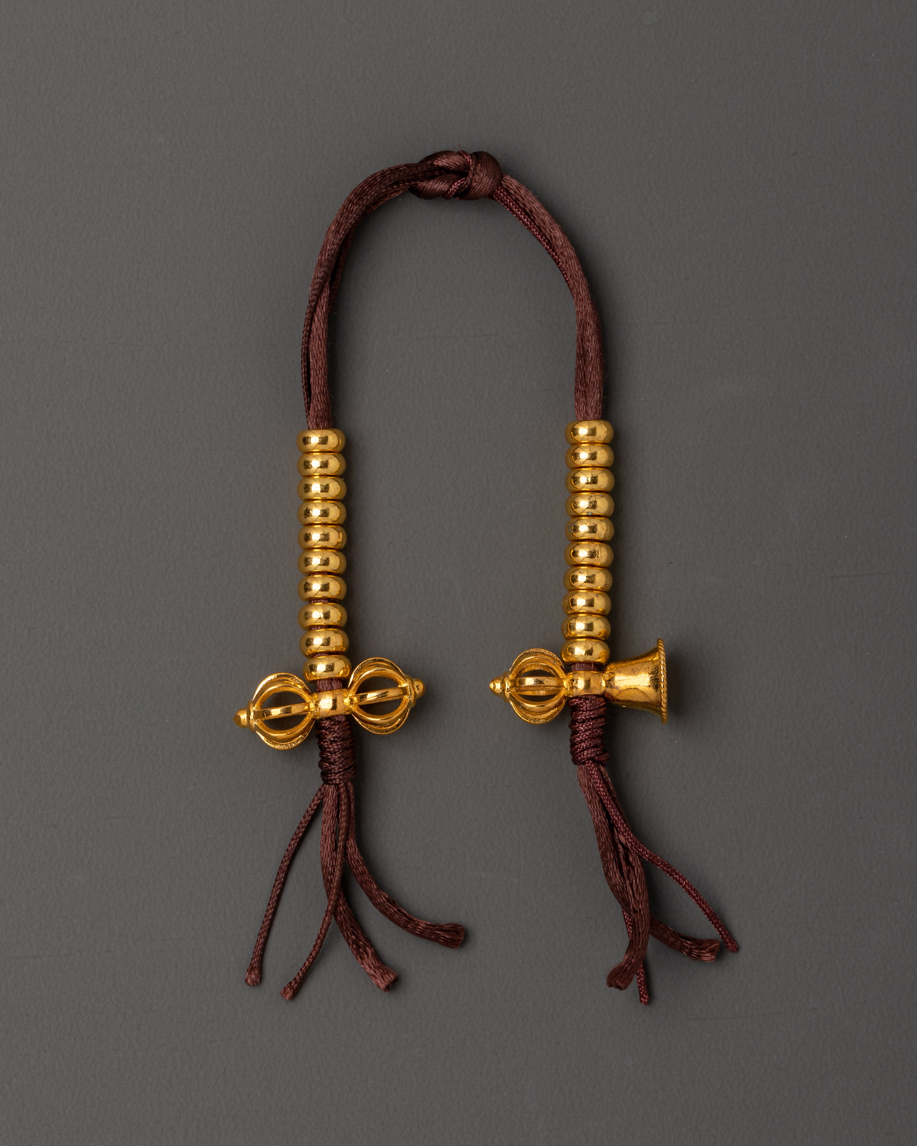 Tibetan Chupsel Ritual Cord with Vajra & Bell