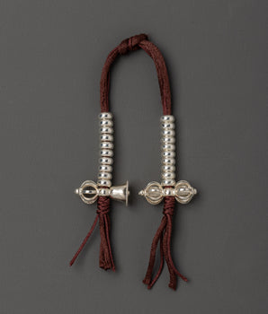 Traditional Tibetan  White Metal Chupsel | Ritual Utensil for Buddhist Ceremonies