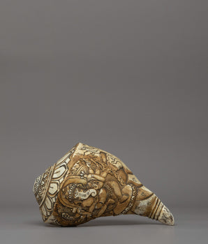 Hand-carved Conch (Sankha) 