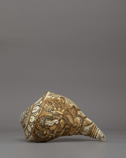 Hand-carved Conch (Sankha) 