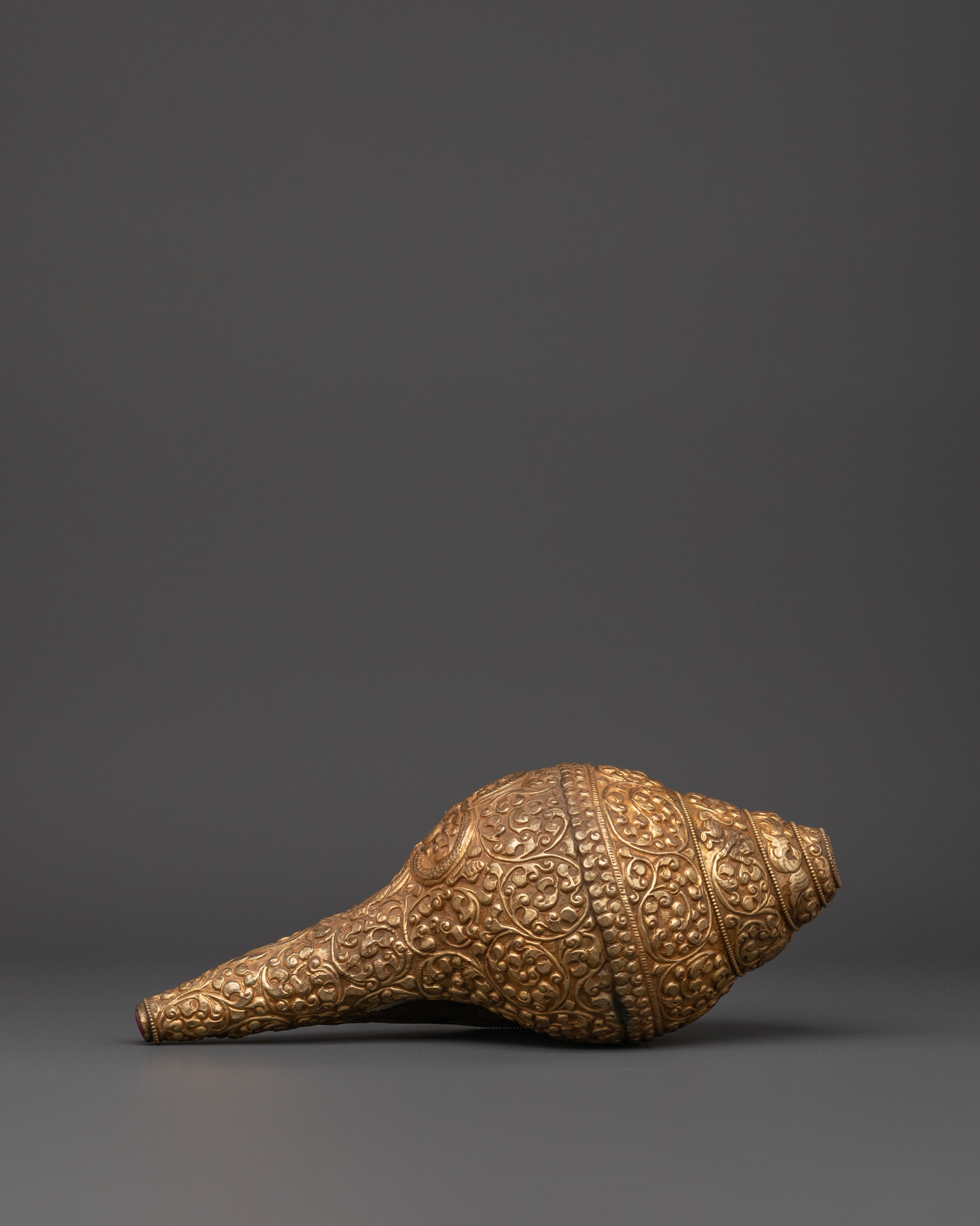 Tibetan Handcrafted Conch | Gold Plated Conch