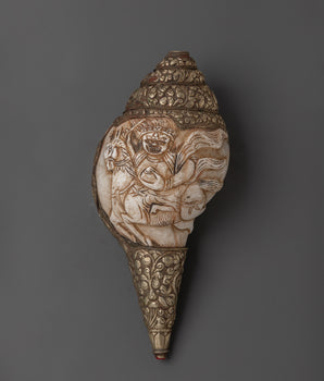 Handcrafted Dharma Conch Shell | Sacred Copper Sound Offering