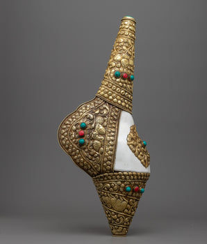 Brass Conch Shell Horn | Sacred Sound for Meditation and Ceremonies