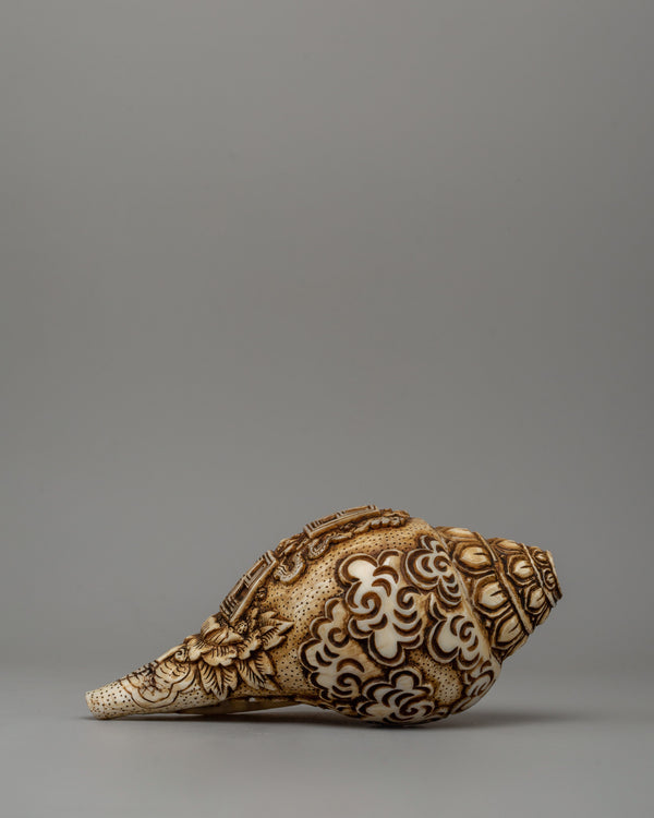 Sacred Hand-Carved  Conch Shell | Shankha for Rituals & Meditation